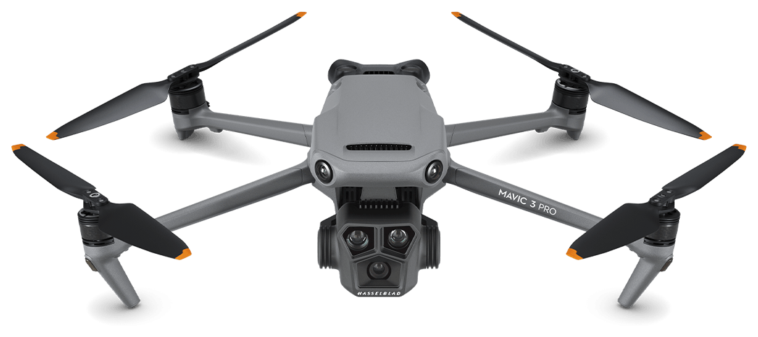 DJI Mavic 3 Pro — вид спереди, без фона